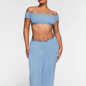SKIMS Logo Pointelle Crop Top